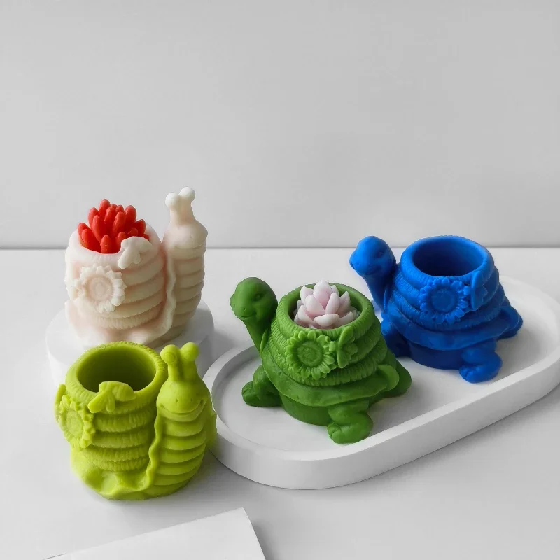 Candle Quotes - 거북이 달팽이 캔들스틱 실리콘 몰드 DIY