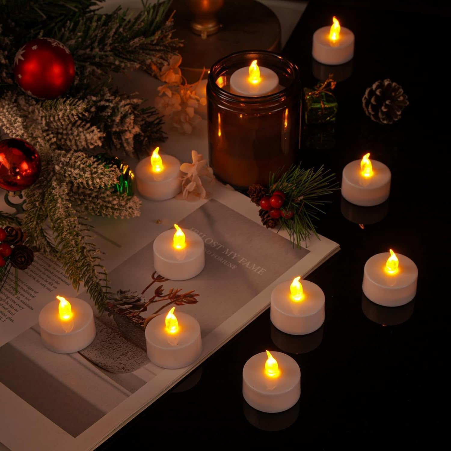 배터리로 작동되는 무화염 LED 티캔들, 웨딩, 생일  - Candle Quotes 리뷰 및 가격