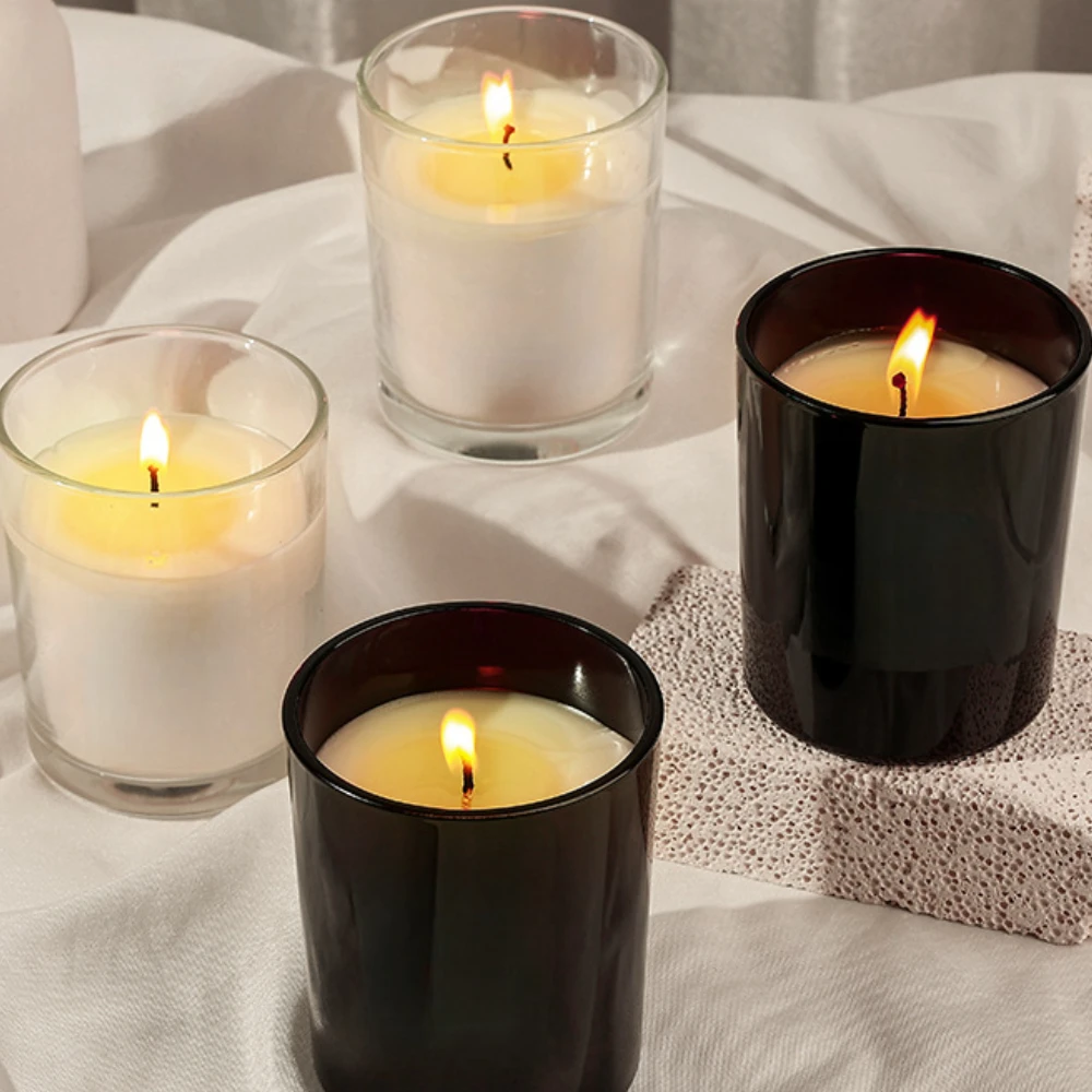 럭셔리 유리 캔들 항아리, 블랙 화이트 유리 캔들 홀더 - Candle Supplies Luxury 리뷰 및 가격